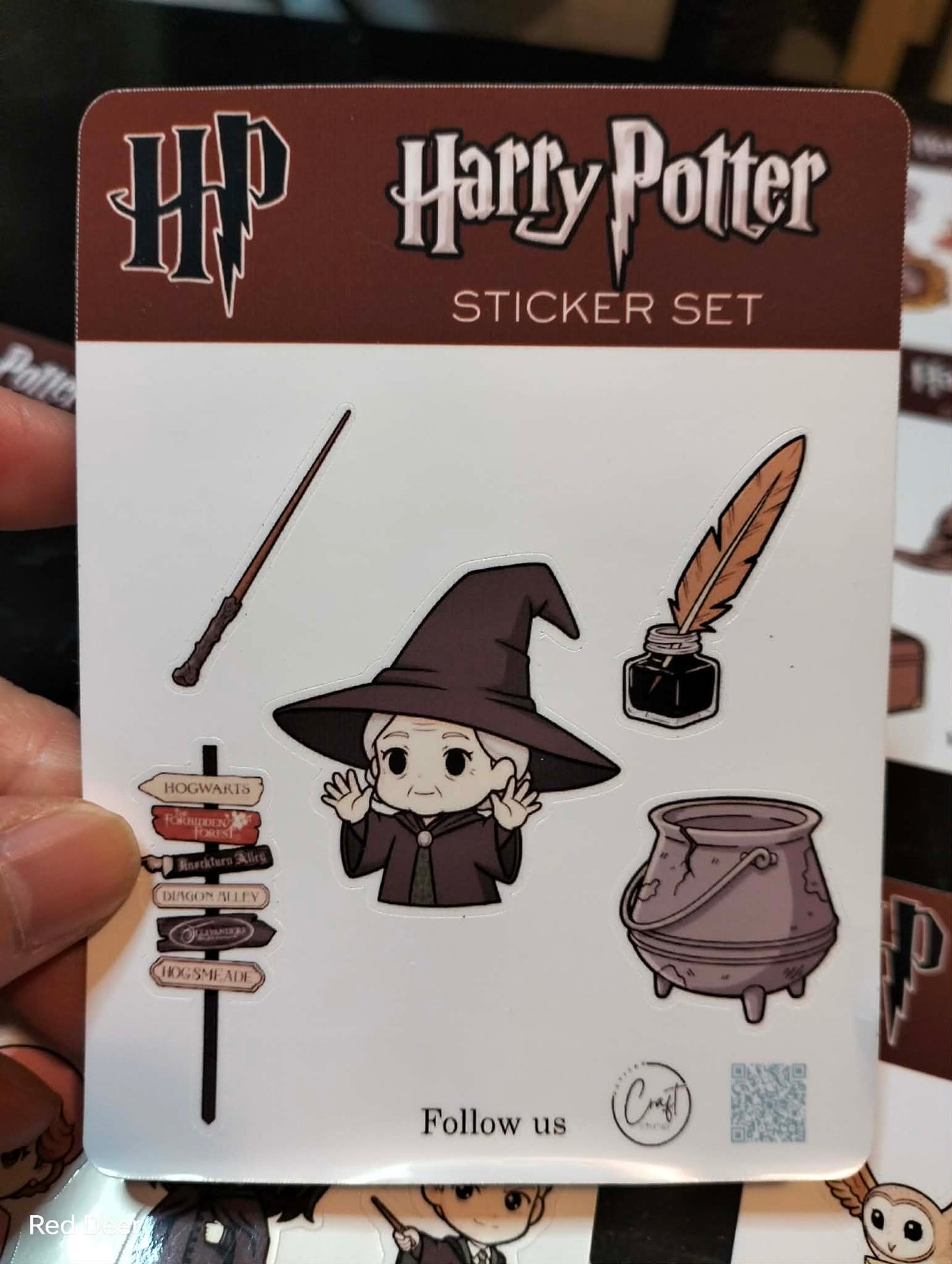 Harry Potter sticker set packaging with character and objects on a white background