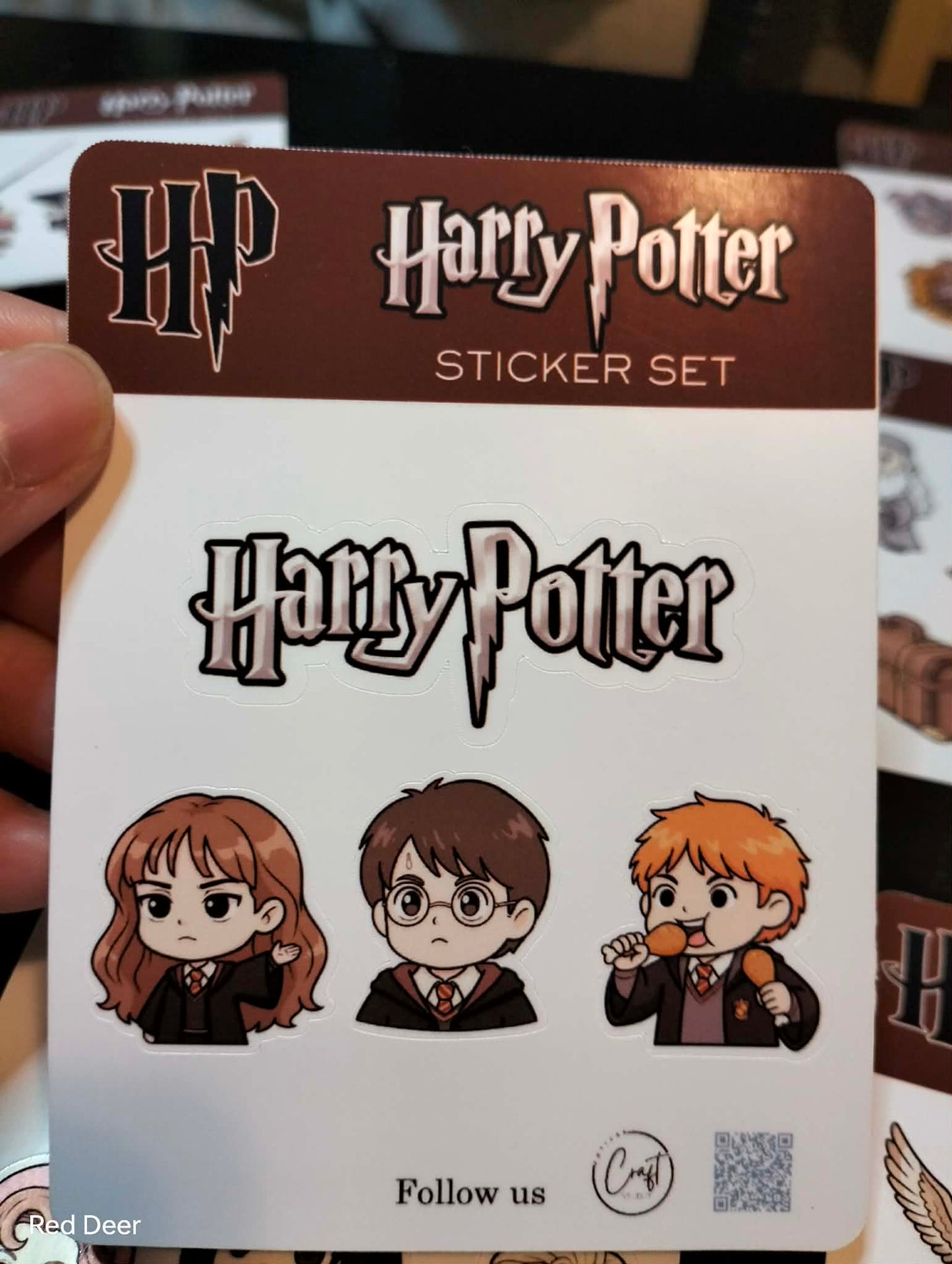 Harry Potter sticker set with characters on a branded card