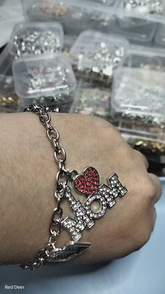 Silver Charm Bracelet for Mom