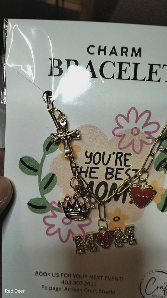 Gold Charm Bracelet for Mom