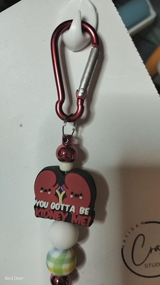 Funny kidney pun keychain