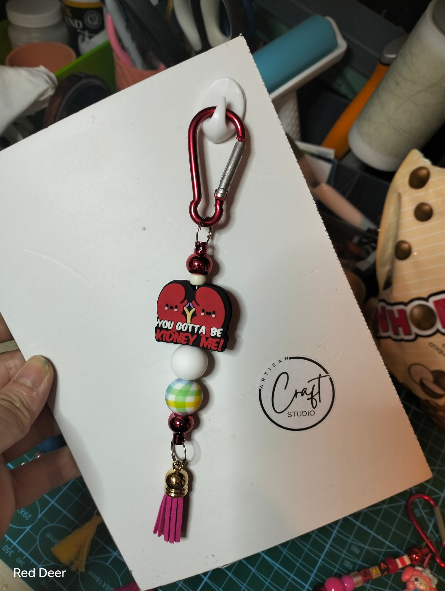 Funny kidney pun keychain