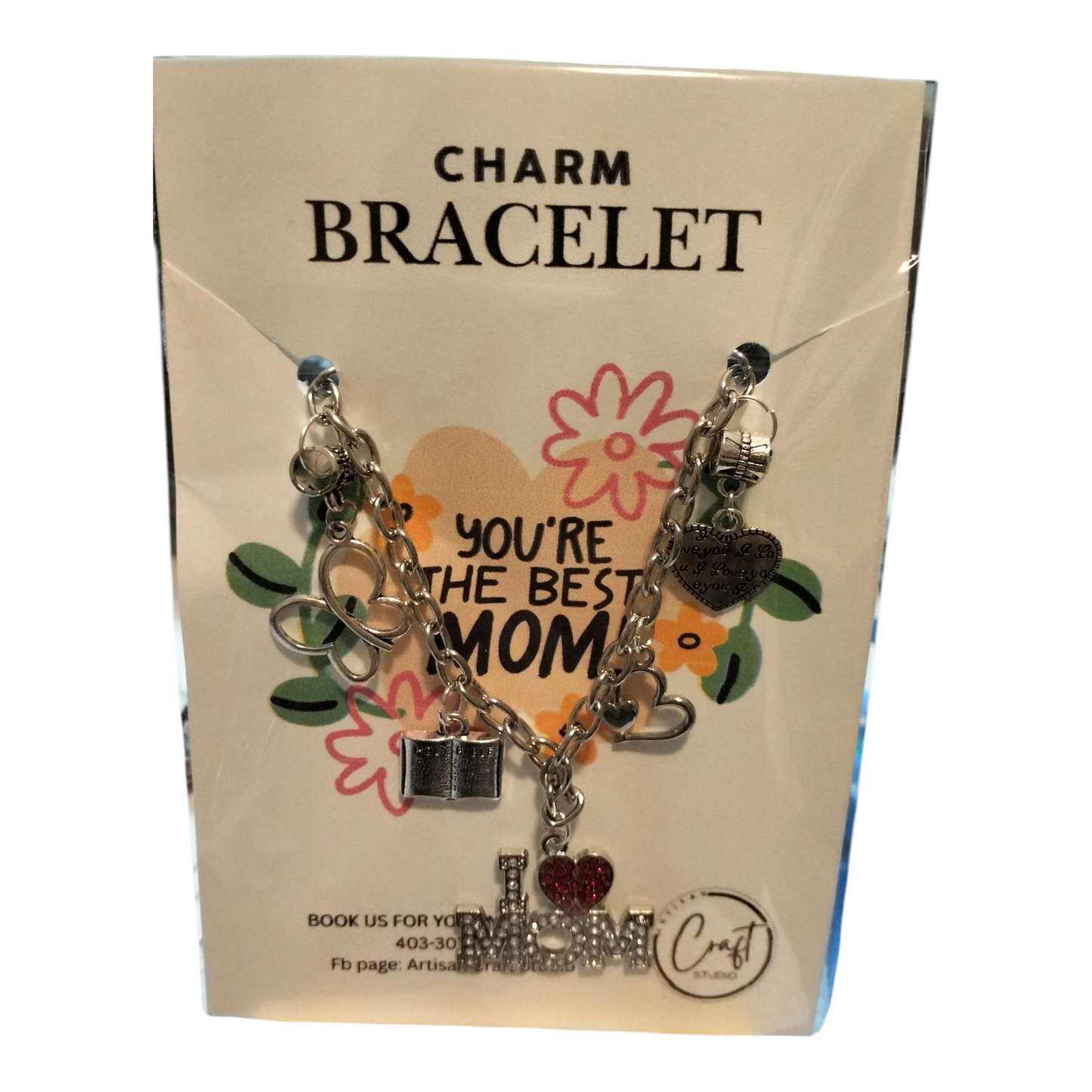 Silver Charm Bracelet for Mom