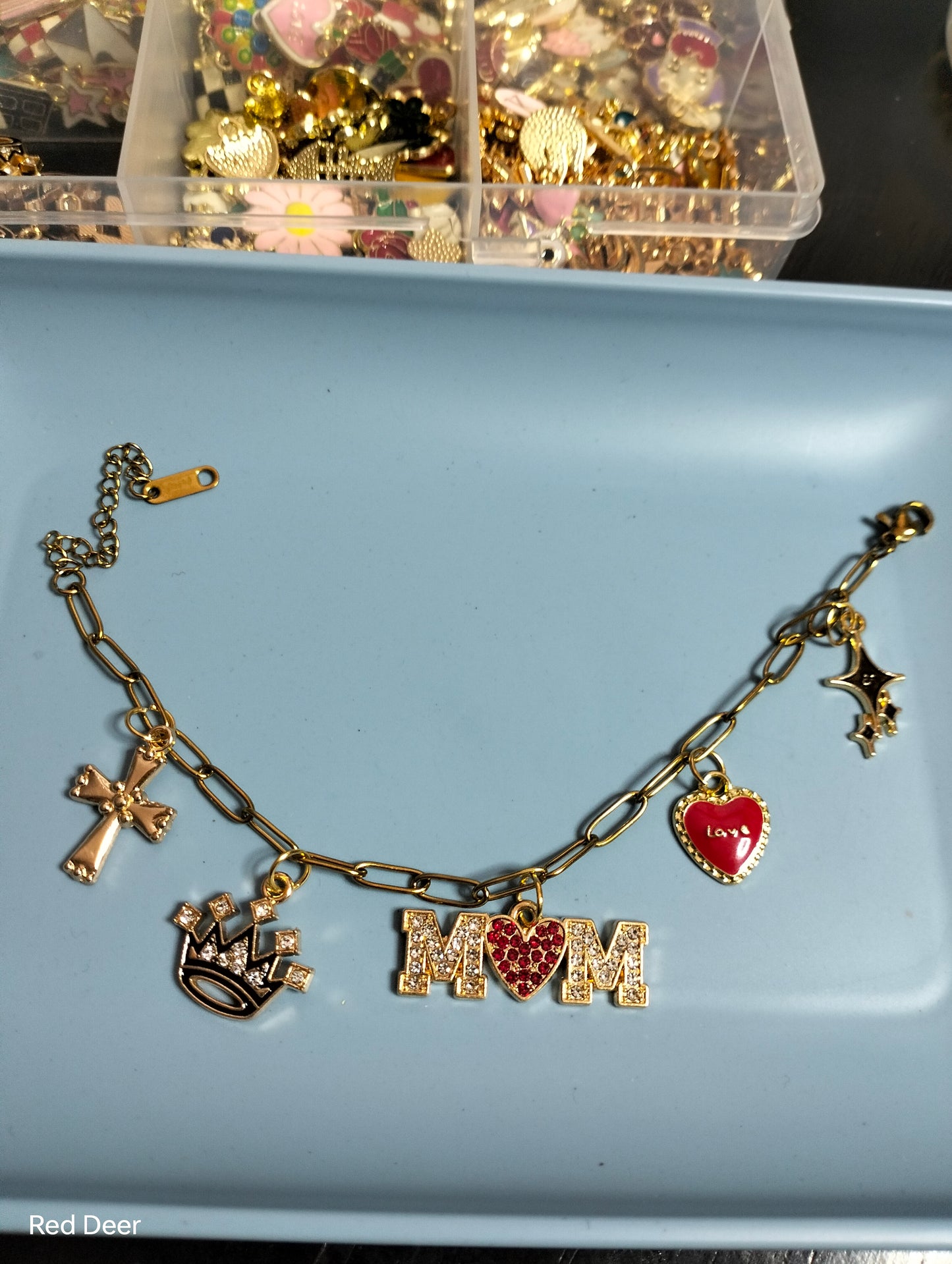 Gold Charm Bracelet for Mom