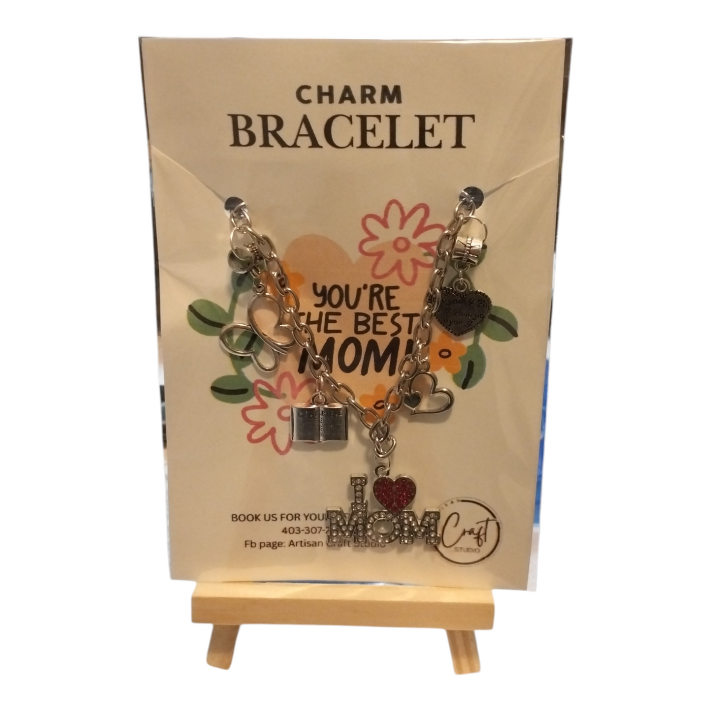 Silver Charm Bracelet for Mom