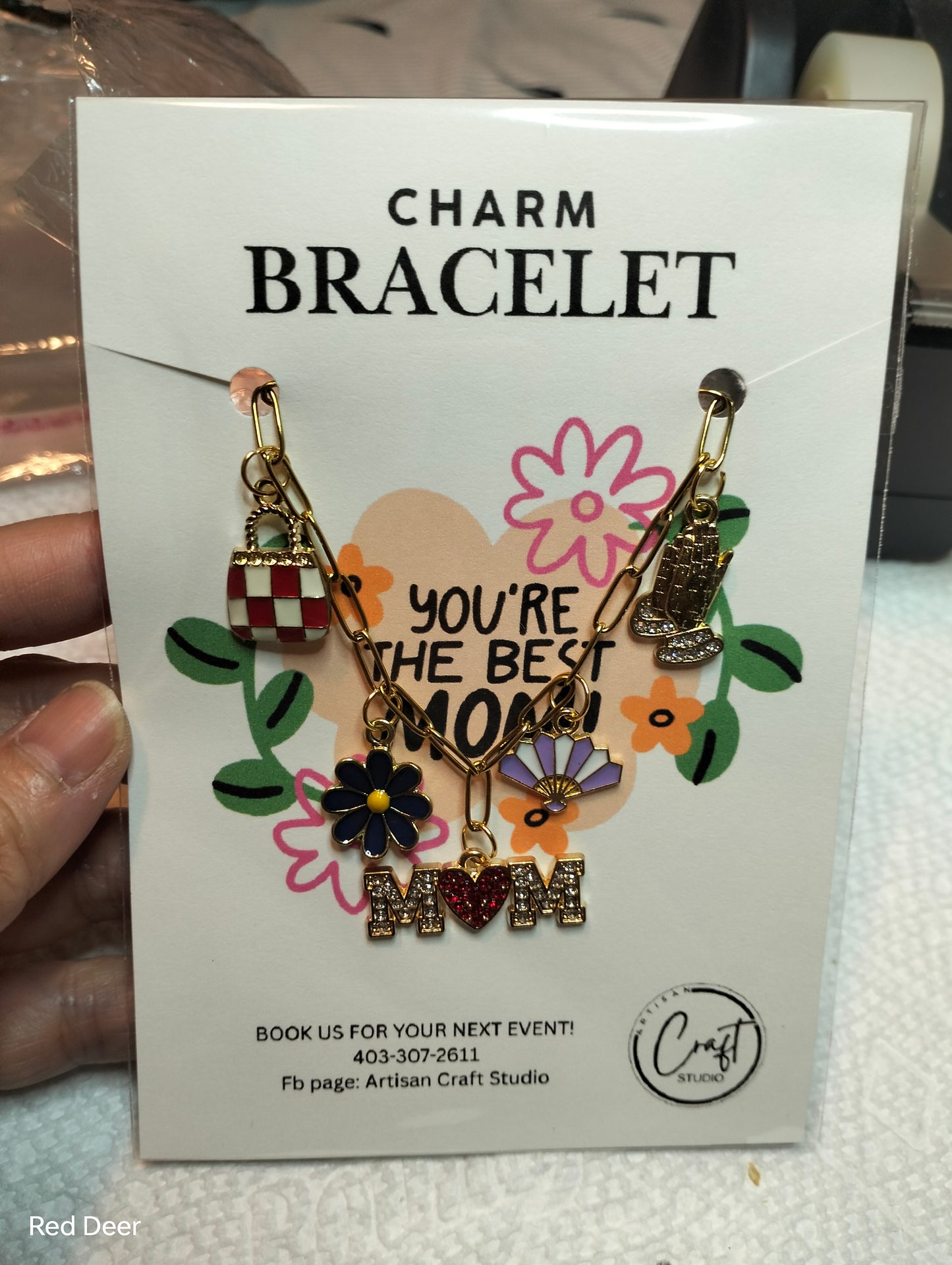 Gold Charm Bracelet for Mom