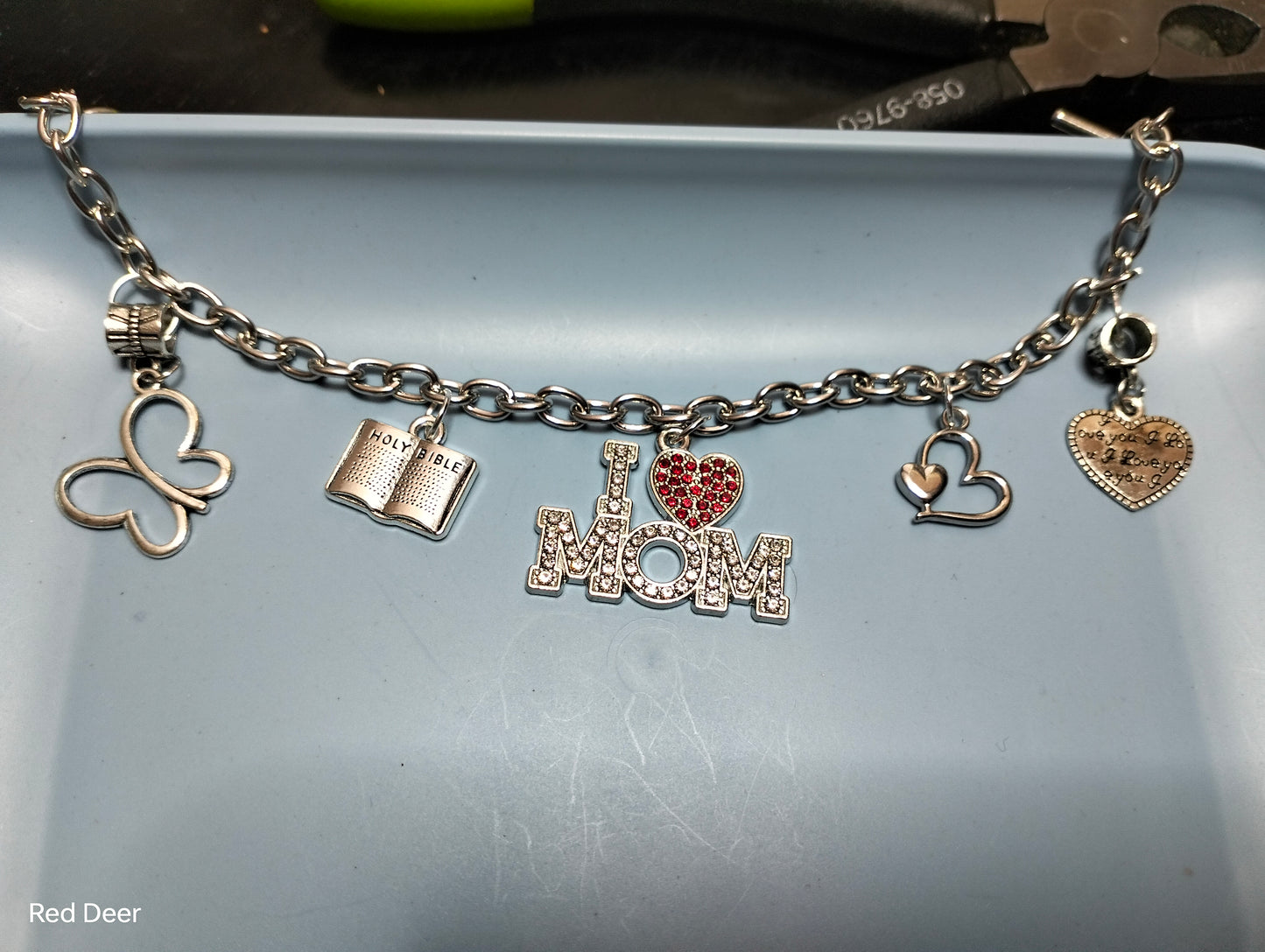 Silver Charm Bracelet for Mom